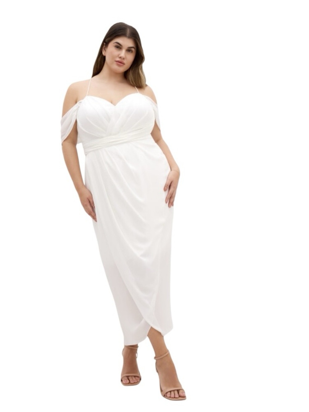 Women’s Nordstrom’s City Chic plus size 18 entwine maxi dress ivory flaw